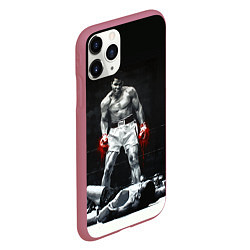 Чехол iPhone 11 Pro матовый Muhammad Ali, цвет: 3D-малиновый — фото 2