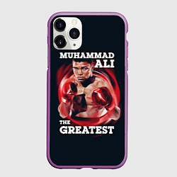 Чехол iPhone 11 Pro матовый Muhammad Ali, цвет: 3D-фиолетовый