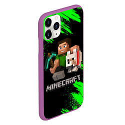 Чехол iPhone 11 Pro матовый MINECRAFT, цвет: 3D-фиолетовый — фото 2