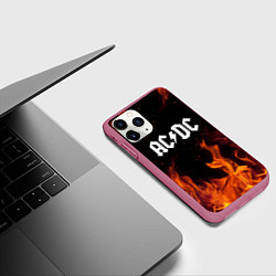 Чехол iPhone 11 Pro матовый AC DC, цвет: 3D-малиновый — фото 2