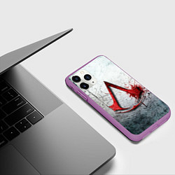 Чехол iPhone 11 Pro матовый Assassins Creed, цвет: 3D-фиолетовый — фото 2