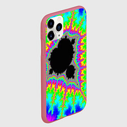 Чехол iPhone 11 Pro матовый Фрактальная кислотная черная дыра - множество Манд, цвет: 3D-малиновый — фото 2