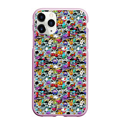 Чехол iPhone 11 Pro матовый Stickerboom, цвет: 3D-розовый