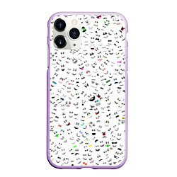 Чехол iPhone 11 Pro матовый Rolbox лица, цвет: 3D-сиреневый