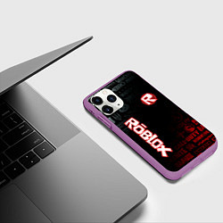 Чехол iPhone 11 Pro матовый ROBLOX, цвет: 3D-фиолетовый — фото 2
