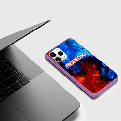 Чехол iPhone 11 Pro матовый ROBLOX, цвет: 3D-фиолетовый — фото 2