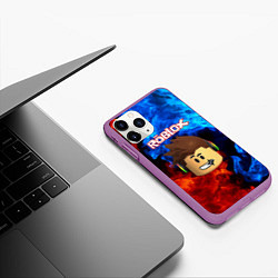 Чехол iPhone 11 Pro матовый ROBLOX, цвет: 3D-фиолетовый — фото 2