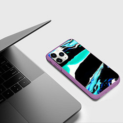Чехол iPhone 11 Pro матовый Абстракция, цвет: 3D-фиолетовый — фото 2