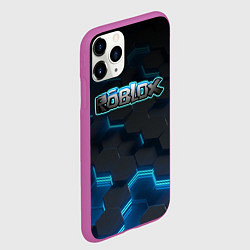 Чехол iPhone 11 Pro матовый Roblox Neon Hex, цвет: 3D-фиолетовый — фото 2