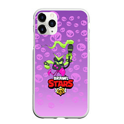 Чехол iPhone 11 Pro матовый Brawl Stars virus 8 bit, цвет: 3D-белый