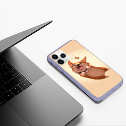 Чехол iPhone 11 Pro матовый КОРГИ, цвет: 3D-светло-сиреневый — фото 2