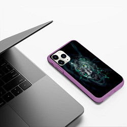 Чехол iPhone 11 Pro матовый ВОЛК, цвет: 3D-фиолетовый — фото 2