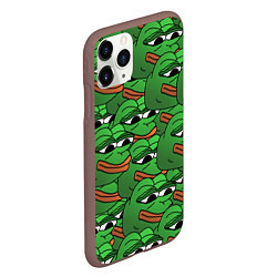 Чехол iPhone 11 Pro матовый Pepe The Frog, цвет: 3D-коричневый — фото 2