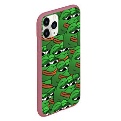 Чехол iPhone 11 Pro матовый Pepe The Frog, цвет: 3D-малиновый — фото 2