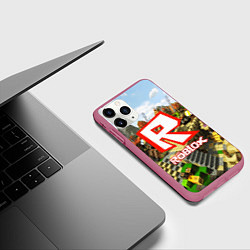 Чехол iPhone 11 Pro матовый ROBLOX, цвет: 3D-малиновый — фото 2