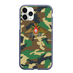 Чехол iPhone 11 Pro матовый Камуфляж Войска связи, цвет: 3D-серый