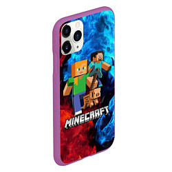 Чехол iPhone 11 Pro матовый Minecraft Майнкрафт, цвет: 3D-фиолетовый — фото 2