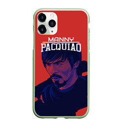 Чехол iPhone 11 Pro матовый Manny Pacquiao, цвет: 3D-салатовый