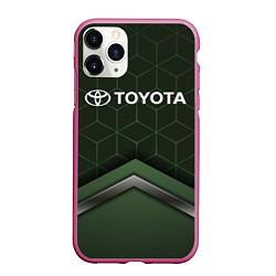 Чехол iPhone 11 Pro матовый TOYOTA, цвет: 3D-малиновый