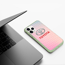 Чехол iPhone 11 Pro матовый TOYOTA, цвет: 3D-салатовый — фото 2