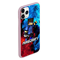 Чехол iPhone 11 Pro матовый Minecraft Майнкрафт, цвет: 3D-розовый — фото 2