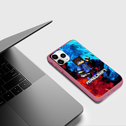 Чехол iPhone 11 Pro матовый Minecraft Майнкрафт, цвет: 3D-малиновый — фото 2