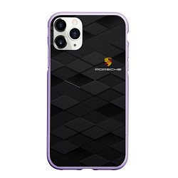 Чехол iPhone 11 Pro матовый PORSCHE, цвет: 3D-светло-сиреневый