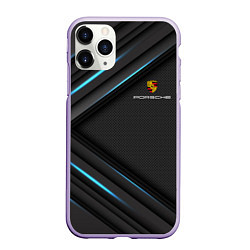 Чехол iPhone 11 Pro матовый PORSCHE, цвет: 3D-светло-сиреневый