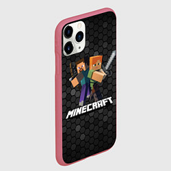 Чехол iPhone 11 Pro матовый Minecraft Майнкрафт, цвет: 3D-малиновый — фото 2