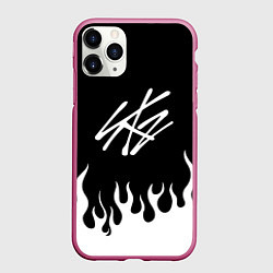 Чехол iPhone 11 Pro матовый Stray Kids, цвет: 3D-малиновый