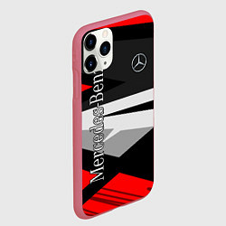 Чехол iPhone 11 Pro матовый Mercedes-Benz, цвет: 3D-малиновый — фото 2