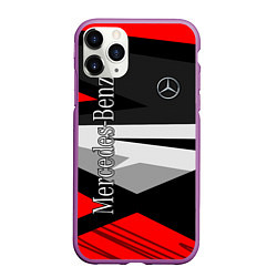 Чехол iPhone 11 Pro матовый Mercedes-Benz, цвет: 3D-фиолетовый