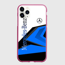 Чехол iPhone 11 Pro матовый Mercedes-Benz, цвет: 3D-малиновый