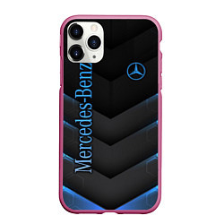 Чехол iPhone 11 Pro матовый Mercedes-Benz, цвет: 3D-малиновый