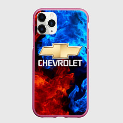 Чехол iPhone 11 Pro матовый CHEVROLET, цвет: 3D-малиновый