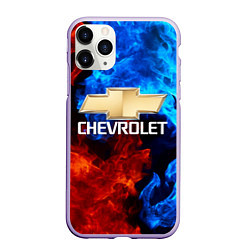 Чехол iPhone 11 Pro матовый CHEVROLET, цвет: 3D-светло-сиреневый