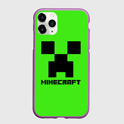 Чехол iPhone 11 Pro матовый MINECRAFT, цвет: 3D-фиолетовый