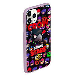 Чехол iPhone 11 Pro матовый BRAWL STARS CROW, цвет: 3D-сиреневый — фото 2