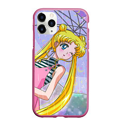 Чехол iPhone 11 Pro матовый Sailor Moon, цвет: 3D-малиновый