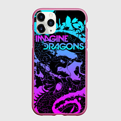 Чехол iPhone 11 Pro матовый Imagine Dragons, цвет: 3D-малиновый