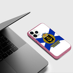 Чехол iPhone 11 Pro матовый Северный флот ВМФ России, цвет: 3D-малиновый — фото 2