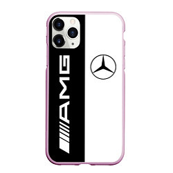 Чехол iPhone 11 Pro матовый MERCEDES AMG, цвет: 3D-розовый