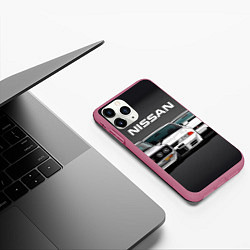 Чехол iPhone 11 Pro матовый NISSAN, цвет: 3D-малиновый — фото 2