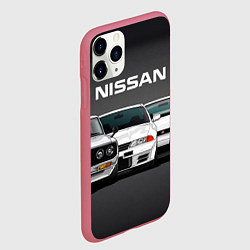 Чехол iPhone 11 Pro матовый NISSAN, цвет: 3D-малиновый — фото 2