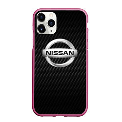 Чехол iPhone 11 Pro матовый NISSAN, цвет: 3D-малиновый