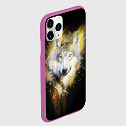 Чехол iPhone 11 Pro матовый Волчий тотем, цвет: 3D-фиолетовый — фото 2