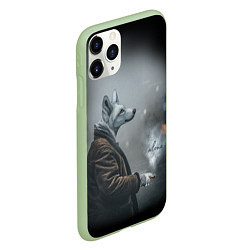 Чехол iPhone 11 Pro матовый Одинокий волк, цвет: 3D-салатовый — фото 2