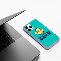 Чехол iPhone 11 Pro матовый Утёнок, цвет: 3D-светло-сиреневый — фото 2
