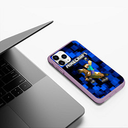 Чехол iPhone 11 Pro матовый MINECRAFT, цвет: 3D-сиреневый — фото 2