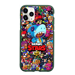 Чехол iPhone 11 Pro матовый BRAWL STARS: LEON SHARK, цвет: 3D-темно-зеленый